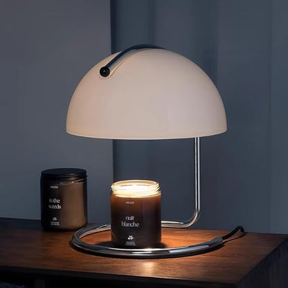 Wax Melt Warmer Lamp, Decorative Candle Wax Melter with Dimmer (White)