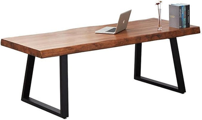 Pine computer desk, modern solid wood home office desk, long rural farmhouse pine dining table, administrative workstation computer desk, suitable for living room and dining room (63inch)