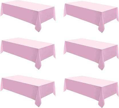 Rectangle Tablecloths 60x120 Inch 6 Pack Pink Tablecloth for 6ft Washable Decorative Linen Polyester Table Cloths for 8ft Dining Table Banquets Buffet Parties and Wedding