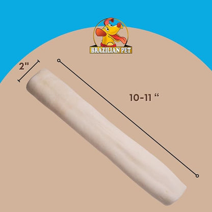 Brazilian Pet All Natural Treats Rawhide Retriever Beefhide Rolls Dog Chews Bones, Single Ingredient - Long Lasting Chew 10-11" (20 Count)