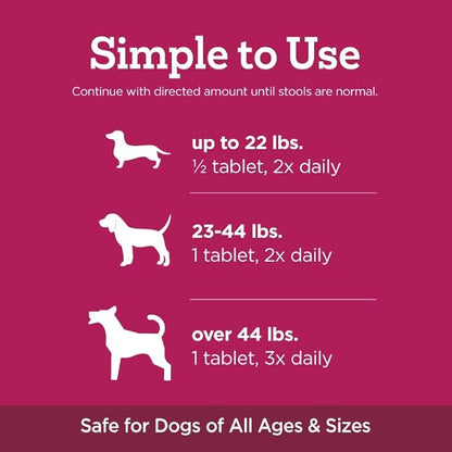 Vetality Stop The Runs | Dog Anti Diarrhea Medicine | 6 Count Chewable | Chicken Flavor