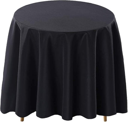 Surmente Black Tablecloth for Round Tables, 108-inch Round Table Cloths for Weddings, Banquets, or Restaurants
