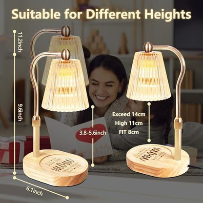 Mothers Day Gifts,Candle Warmer Lamp with Timer Dimmer Adjustable Height,Vintage Home Decor for Scented Jar