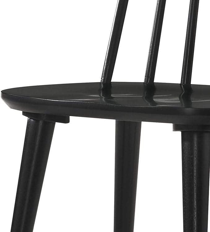 DUHOME Black Windsor Wooden Dining Chairs Set of 8, Wood Dining Room Chair Black Spindle Side Kitchen Room Country Farmhouse Chairs