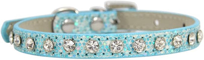 Cat Collar Rhinestone Bling Cute Cat Collars Accessories for Pet Collars Adjustable Ideal for Girl Cats Male Cats(Blue)