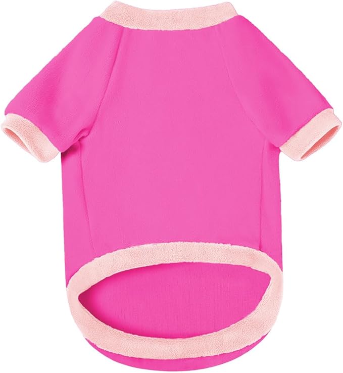 GreenJoy Classic Fleece Dog Sweater – Soft & Warm Stretchy Sweatshirt for Small Dogs & Cats, Cold-Weather Pullover for Everyday Wear (Dark Pink, Small)