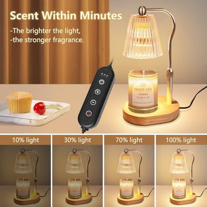 Mothers Day Gifts,Candle Warmer Lamp with Timer Dimmer Adjustable Height,Vintage Home Decor for Scented Jar