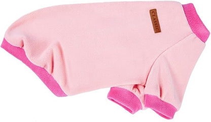 GreenJoy Classic Fleece Dog Sweater – Soft & Warm Stretchy Sweatshirt for Small Dogs & Cats, Cold-Weather Pullover for Everyday Wear (Light Pink, Medium)