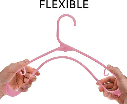 Sharpty Plastic Hangers Clothes Hangers for Clothing, Closet, Coats & Shirts - Durable, Thick, Tough & Space Saving - for Everyday Standard Use, Room Essentials & Basics - 20 Pack - Pink