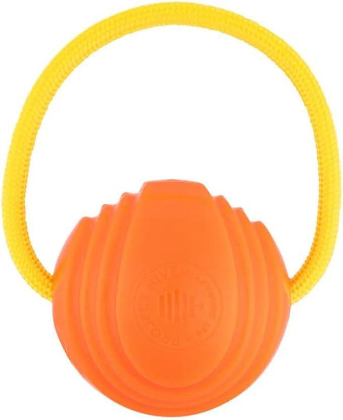 Project Hive Large Looped Dog Ball | Interactive Toys Compatible with Hive Zoomer Dog Ball Thrower | Perfect for Fetch and Tug Play | Orange