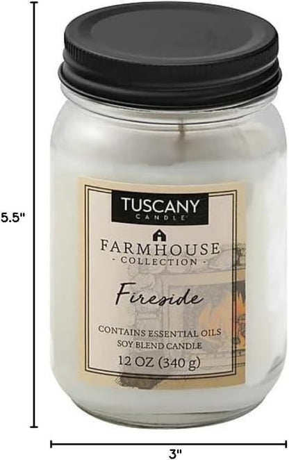 Tuscany Candle Fireside: Smoke & Spice Scented Candle, 12 oz – Farmhouse Collection