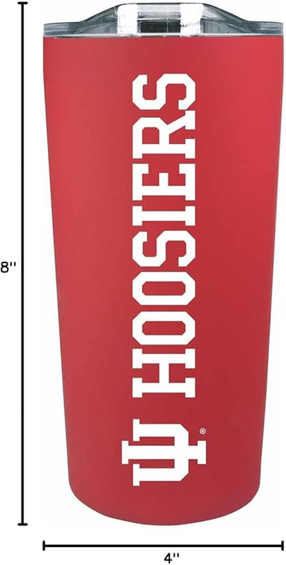 Campus Colors NCAA Stainless Steel Tumbler perfect for Gameday - 18 oz - Double Walled - Keeps Drinks Perfectly Insulated (Indiana Hoosiers - Crimson)