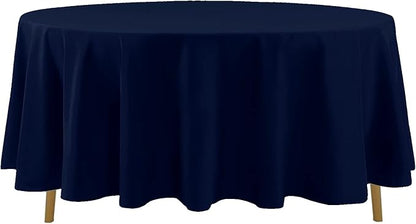 6 Pack Navy Blue Round Tablecloths 108 Inches Table Cloth Stain and Wrinkle Resistant Washable Polyester Table Cover Fabric for Party, Wedding,Dining,and Banquet Decoration