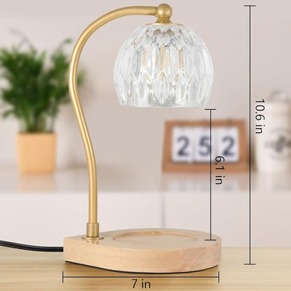 Candle Warmer Lamp with Timer-Electric Candle Warmer Lamp for Jar Candles with 2Bulbs Candle Warmer with Timer & Dimmer for Home Decor Gifts for Women Mom Christmas (Gold-Amber)