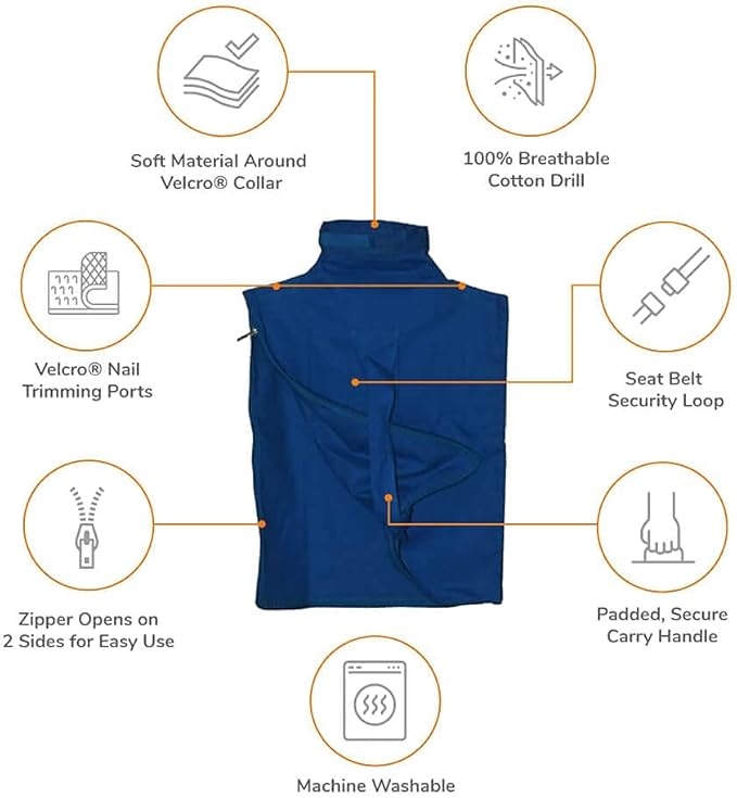 Cat-in-the-Bag Cozy Comfort Carrier - X-Small Cobalt Blue Cat Carrier Soft for Grooming, Vet Visits, Medication Administration, Dental Care, Nail Trimming, and Car Travel