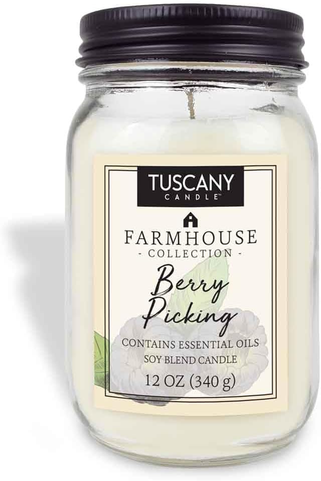 Tuscany Candle Berry Picking: Mixed Berries & Wood Scented Candle, 12 oz – Farmhouse Collection