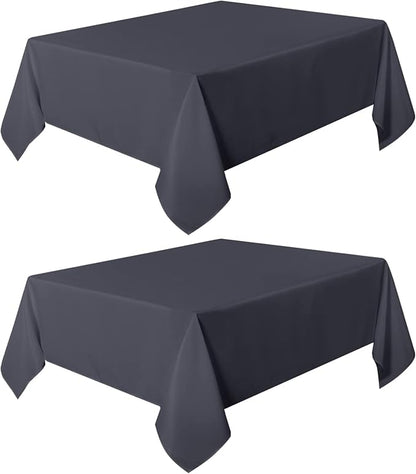 sancua 2 Pack Dark Grey Tablecloth 54 x 54 Inch, Stain and Wrinkle Resistant Square Table Cloth - Washable Polyester Table Cover for Dining Tables, Buffet Parties and Camping