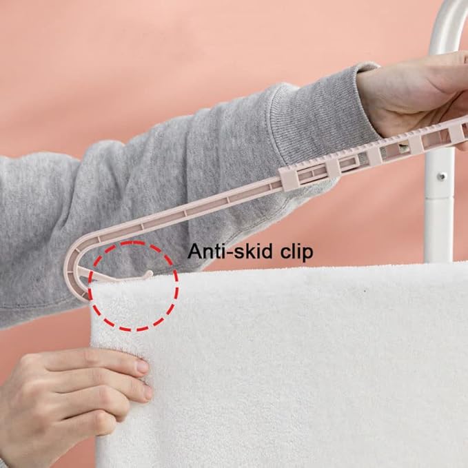 4 Pack Extra Large Hangers Big Clothes Hangers Enlarge Adjustable Shoulder 16.5"-26" Drying Hanger Sturdy for Wide Polos Tops Cardigans Quilt Bath Towel Big and Tall Shirts (Light Pink)