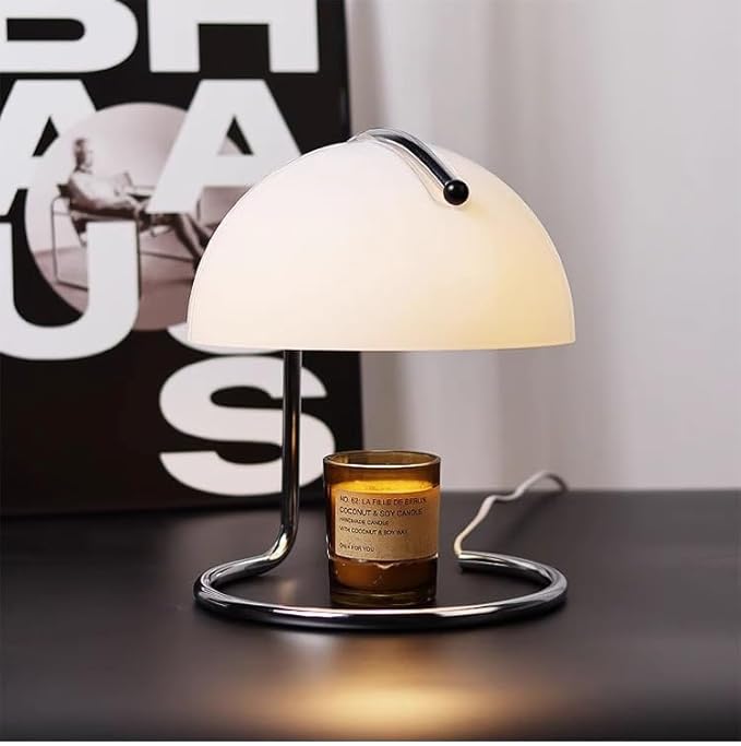 Wax Melt Warmer Lamp, Decorative Candle Wax Melter with Dimmer (White)