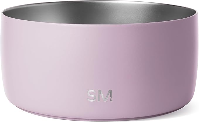 Simple Modern Stainless Steel Pet Water Bowl for Dogs & Cats | Reusable Insulated Stainless Steel Food Bowls for Dog Cat | No Tip No Slip BPA Free | Bentley Collection | Large (64oz) | Lavender
