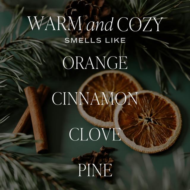 Sweet Water Decor Warm and Cozy Candle - Pine Cinnamon & Fir Winter Scented Soy Candles for Home - 9oz Clear Jar, 40 Hour Burn Time, Made in The USA