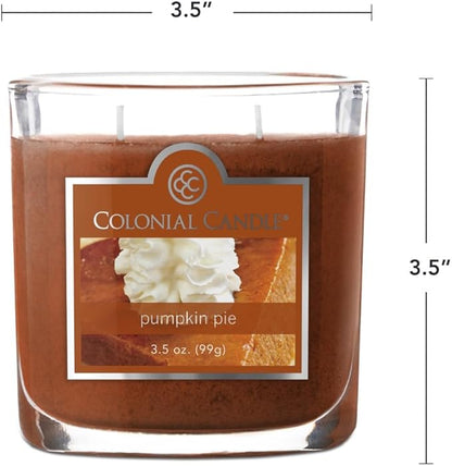 Colonial Candle Pumpkin Pie Scented Jar Candle, 2 Wick, 3.5 oz, Mottled Wax Candle
