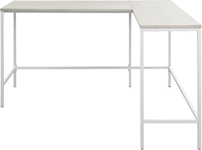 OSP Home Furnishings Contempo L-Shaped Desk, White
