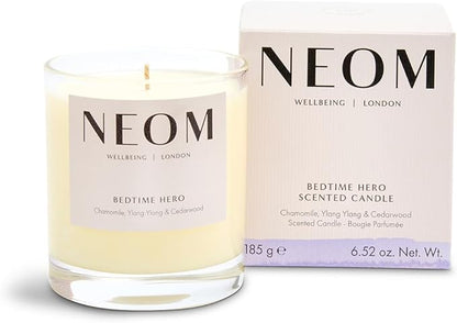 Neom- Bedtime Hero Luxury Candle, 1 Wick | Ylang Ylang & Chamomile | Essential Oil Aromatherapy Candle |Scent to Sleep