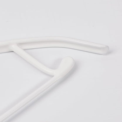 Non-Slip Rubber Coated Metal Hangers No Shoulder Bump, Set of 5/10 Heavy Duty Contour Sweater Hangers for Shirts Coats Dresses or Suits, Rust-Free Closet Clothes Organizer, 16.5”, White