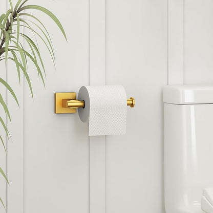 Suyar Brushed Gold Toilet Paper Holder, SUS 304 Stainless Steel Bathroom Toilet Paper Roll Holder Wall Mount
