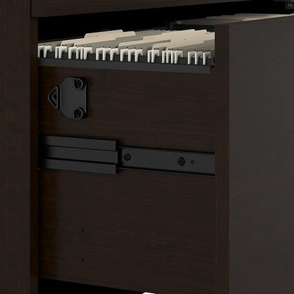 Bush Business Furniture Series C 2 Drawer Lateral File Cabinet in Mocha Cherry, Locking Document Storage for Home or Professional Office