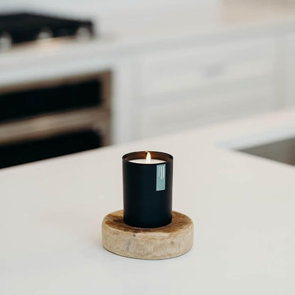 Calyan Wax Co. Evergreen & Eucalyptus Scented Candle - 75 Hour Burn - Luxury Non Toxic Soy Wax Candles - Long Lasting Black Tumbler Jar Candle for Home - 10.2oz