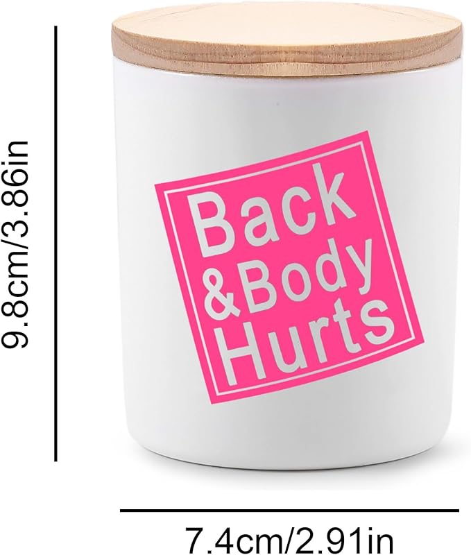 BFJLIFE Candles Gifts for Women Funny Unique Christmas Birthday Gifts for Sister Bestie Best Friend Her Wife Girlfriend Stocking Stuffers for Women Back and Body Hurts Lavender Scented Soy Candle