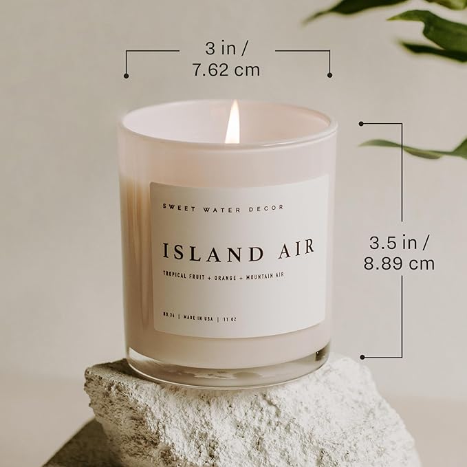 Sweet Water Decor Fraser Fir Candle - Evergreen, Fir, Cedar, and Cypress Winter Holiday Scented Soy Christmas Candles for Home - 11oz White Jar, 50+ Hour Burn Time, Made in The USA