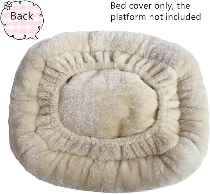 SHENGOCASE Cat Tree Tower Accessories Replacement Parts Top Cushion Bed Cover for Cat Perch with Elastic Band (13.8" x 13.8", Beige)