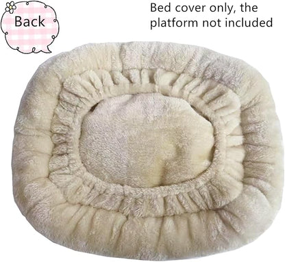 SHENGOCASE Cat Tree Tower Accessories Replacement Parts Top Cushion Bed Cover for Cat Perch with Elastic Band (13.8" x 13.8", Beige)