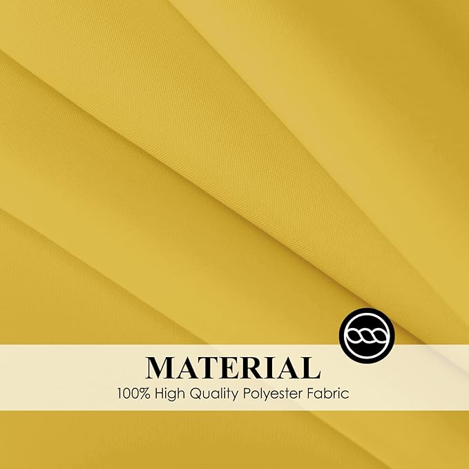 Rectangle Tablecloths 90x132 Inch 6 Pack Yellow Tablecloth for 6ft Washable Decorative Linen Polyester Table Cloths for 8ft Dining Table Banquets Buffet Parties and Wedding