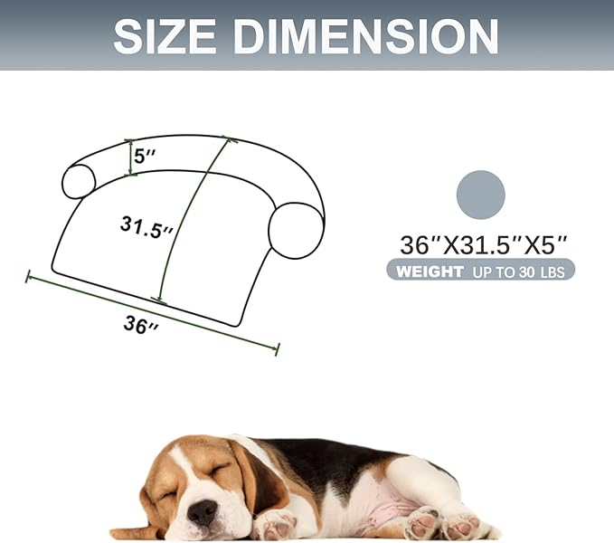 Calming Dogs/Cats Bed Mats, Dog Pad Washable Removable Couch Cover, Plush Long Fur Mat for Pets, Waterproof Lining, Perfect for Small, Medium and Large Dogs and Cats (Gradient Gray, 36"x31")