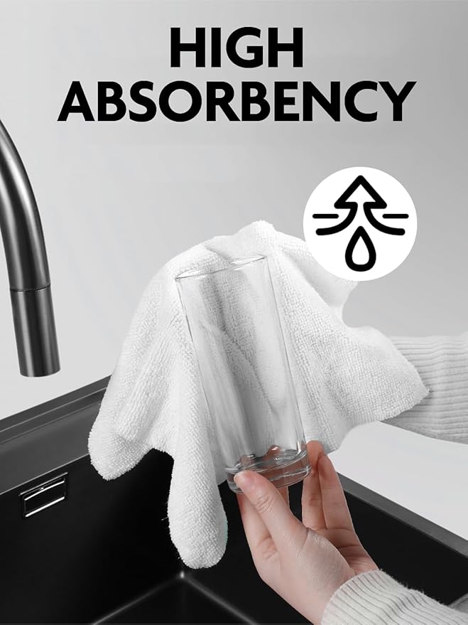 Fantasticlean Microfiber Cleaning Cloth Roll -90 Pack, Tear Away Microfiber Towels, 12" x 12", Reusable, Washable, Scratch Free, Ultra Absorbent Dishcloth for All-Around Cleaning Supplies (White)