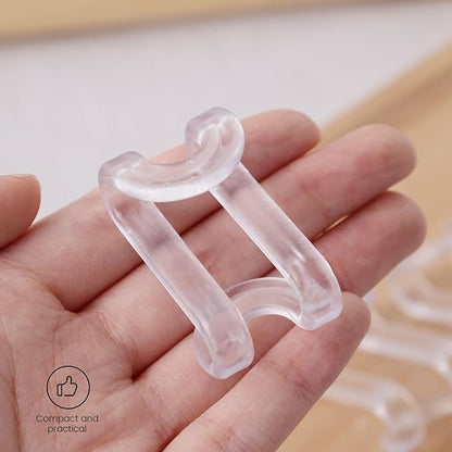 Hanger Hooks Space Saving, 60PCS Clothes Hanger Connector Hooks Closet Space Savers for Hanging Clothes, Clear