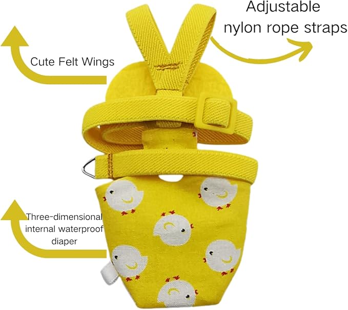 Adjustable Bird Diaper Harness Flight Suit Clothes with 80 Inch Flying Leash Rope for Parrots Conure Cockatiel (Green,Macaw)