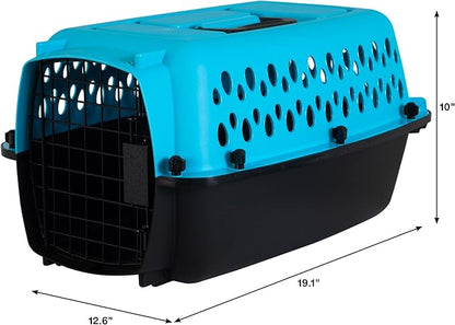 Petmate Pet Porter Fashion Dog Kennel 19", Scuba Blue, for Pets up to 10lbs, Made in USA
