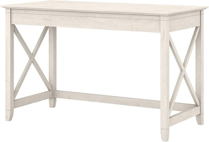 Bush Furniture Key West 48W Writing Desk in Linen White Oak