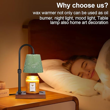 Ceramic Candle Warmer Lamp Dimmable, Electric Scented Wax Melt Warmer, Candle Warmer Melter for Jar Candles Mothers Day Birthday Gifts for Women Mom Grandma, Home Offices Decor Light(Dragonfly-2)