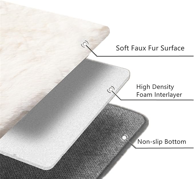 SHENGOCASE 2-Pack 16" Square Faux Rabbit Fur Cat Dog Bed Cushion Pad Mat, Cat Tree Tower Replacement Cushion Pad, Pad for Window Perch, Cat Dog Carrier House Cage Crate Kennel Furniture