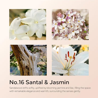 Santal & Jasmine Luxury Scented Candles, 9oz Soy Wax Candles for Home Scented, Jasmine, Sandalwood, Lilac Scent, Long Burning Time, Gifts for Women, Friends, Men, Sister, Teacher, Christmas