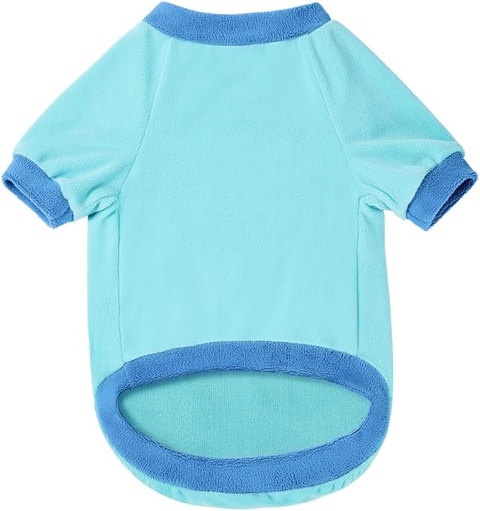 GreenJoy Classic Fleece Dog Sweater – Soft & Warm Stretchy Sweatshirt for Small Dogs & Cats, Cold-Weather Pullover for Everyday Wear (Light Blue, Small)
