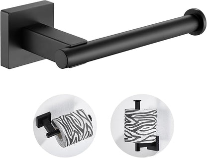 Suyar Matte Black Toilet Paper Holder Wall Mount, SUS 304 Stainless Steel Toilet Roll TP Holder for Bathroom