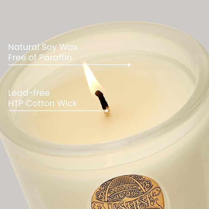 M&SENSE Natural Soy Candle | Vanilla Dream & White | 9.2 oz, 50H Burn Time | Luxury Scented Candle for Relaxation, Gifting, Home Décor | Ideal for Bedroom, Office, Party Ambiance