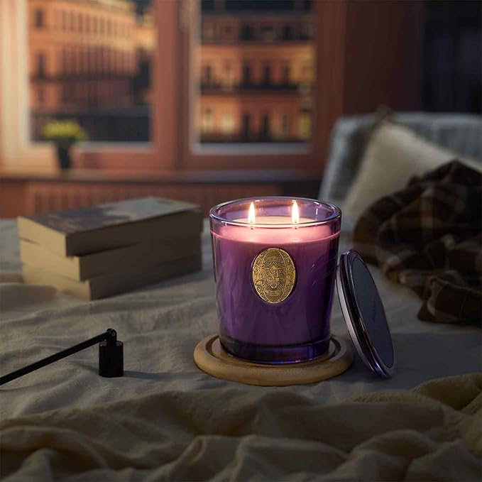 M&SENSE Large Two-Wick Strong Soy Candle | Berry Rose & Purple |19.8 oz, 120H Burn Time | Luxury Scented Candle for Relaxation, Gifting, Home Décor | Ideal for Bedroom, Office, Party Ambiance